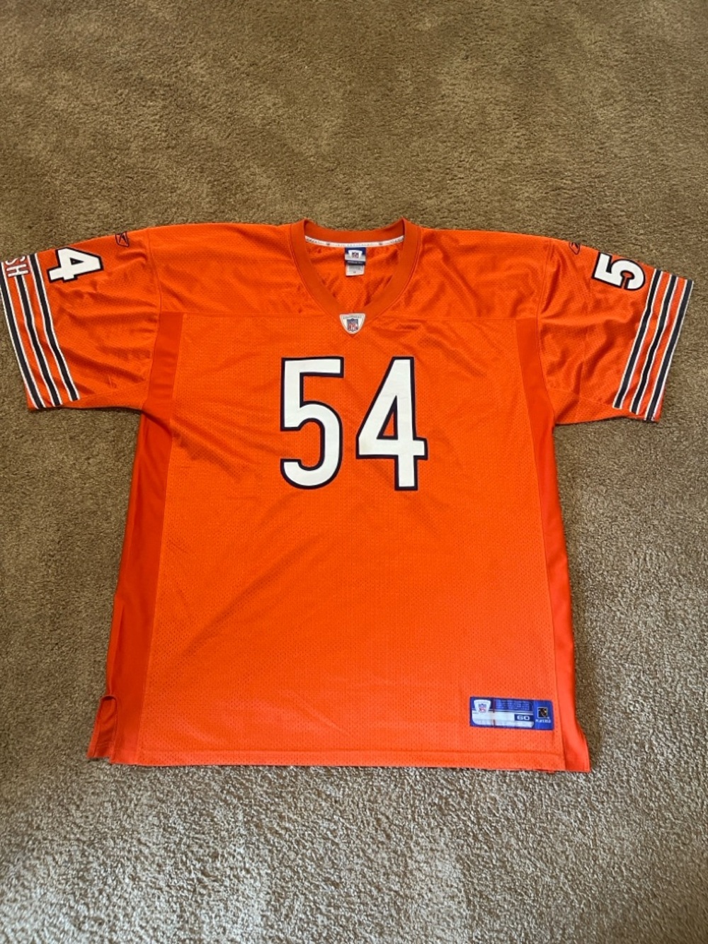 Chicago Bears Bryan Erlacher NFL #54 Orange Football Jersey